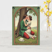 Romantische scène kaart voor gestolen kus (Gele Bloem)