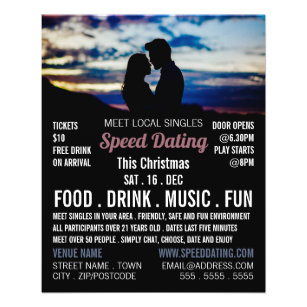 Romantische Scene, Speed Dating Event Adverteren Flyer