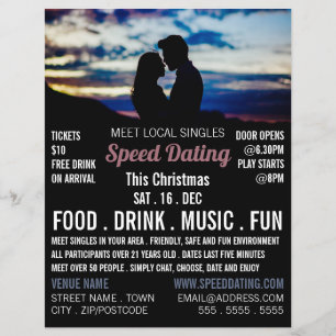 Romantische Scene, Speed Dating Event Adverteren Flyer