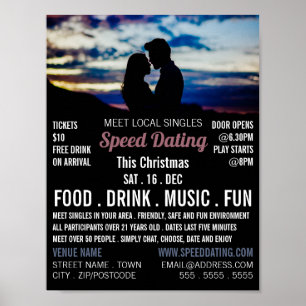 Romantische Scene, Speed Dating Event Adverteren Poster