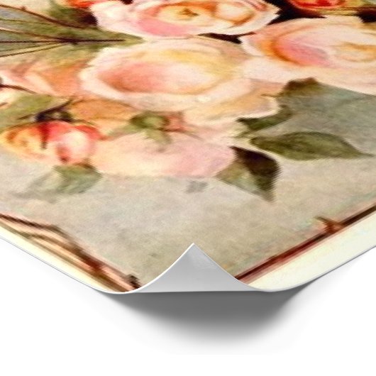 Romantische schattige bloem poster (Hoek)