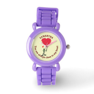 Romantische schattige kikker en rood hart geperson horloge