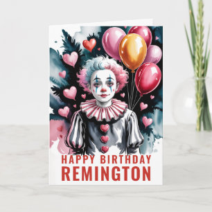 Romantische Schattige Pierrot Verjaardags Clown Kaart