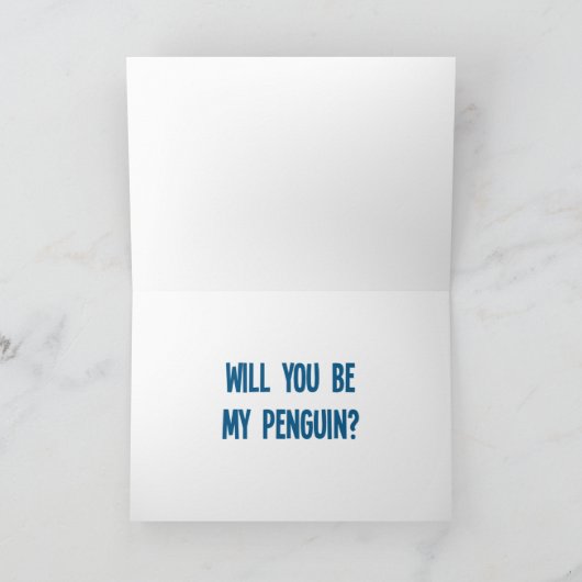 Romantische schattige pinguïns houden van kaart (Binnen)