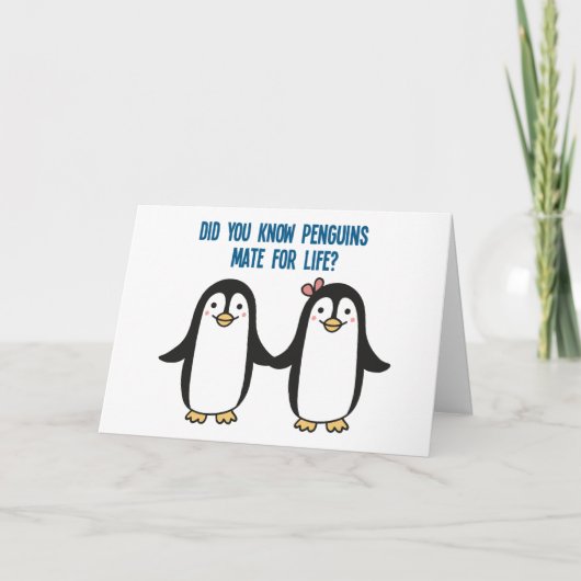 Romantische schattige pinguïns liefde kaart (Voorkant)