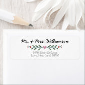 Romantische Schattigee bruiloft retour adreslabels Etiket (Insitu)