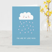 Romantische Schattigee glimlachende wolk Je bent m Kaart (Gele Bloem)