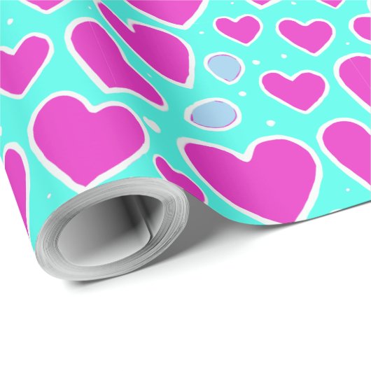 Romantische Schattigee harten houden van Valentijn Cadeaupapier (Rol Hoek)