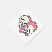 Romantische schedel roze 12 servet (Hoek)