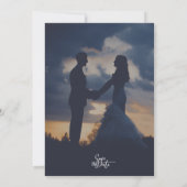 Romantische schemering silhouet foto script bruilo kaart (Achterkant)