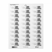 Romantische schets bruiloft retourlabel etiket (Full Sheet)