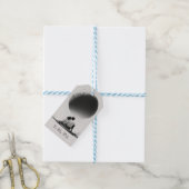 Romantische schets van stel met aangepaste tekst cadeaulabel (Met Touw)