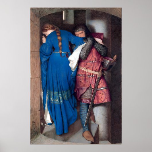 Romantische Schilderij De Ontmoeting op de Torentr Poster (Voorkant)