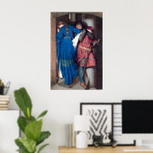 Romantische Schilderij De Ontmoeting op de Torentr Poster (Thuiskantoor)