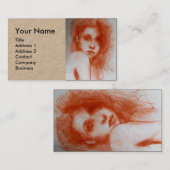 ROMANTISCHE SCHOONHEID Vrouw Portret Sepia Brown K Visitekaartje (Voorkant / Achterkant)