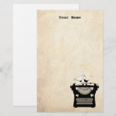 Romantische  schrijfmachine briefpapier (Voorkant / Achterkant)
