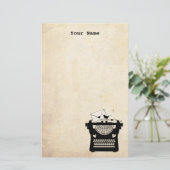 Romantische  schrijfmachine briefpapier (Staand voorkant)