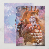 Romantische Science-Fiction Ruimtevaarders Paar Va Feestdagenkaart (Voorkant / Achterkant)