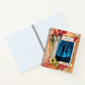 Romantische Scrapbooking stijl collage bloemen spi Notitieboek (Binnen)