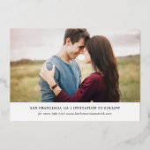 Romantische Script 3 Foto Collage Save The Date Folie Uitnodiging (Achterkant)