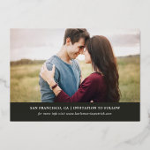 Romantische Script 3 Foto Collage Save The Date Folie Uitnodiging (Achterkant)