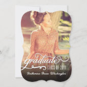 Romantische Script Afstudeerfoto Afstudeerfeest Kaart (Voorkant)