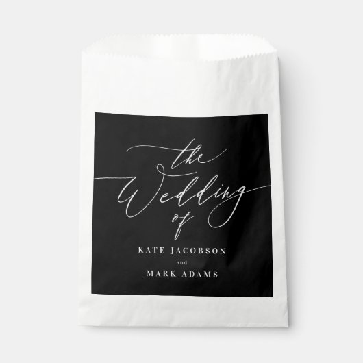 Romantische script bewerkbare kleur trouwgunstzakk bedankzakje (Voorkant)