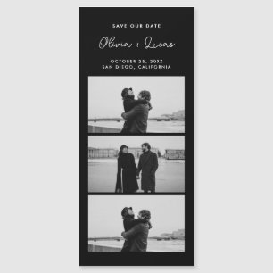 Romantische Script Foto Strip Magnetisch Zwart Bru
