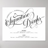 Romantische script handtekening drankjes trouwbar  poster (Voorkant)