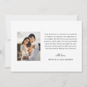 Romantische Script Harten Trouwfoto Bedankkaart (Achterkant)