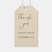 Romantische Script Klassieke Trouw Favor Tag Cadeaulabel (Voorkant)