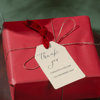 Romantische Script Klassieke Trouw Favor Tag Cadeaulabel