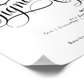 Romantische script signature drankjes trouwbar pos poster (Hoek)