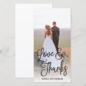 Romantische Script Trouw Dank Je Foto Kaart (Voorkant / Achterkant)