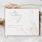 Romantische Script Waterverf Blush Bloem Bruiloft Gastenboek