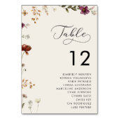 Romantische script Wilde bloemen Ivoor zitplaatska Kaart (Voorkant)