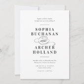 Romantische Script Zwart en Wit Typografie Trouwen Kaart (Voorkant)