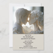 Romantische sculpturale huwelijksuitnodiging kaart (Voorkant)