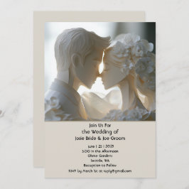 Romantische sculpturale huwelijksuitnodiging kaart