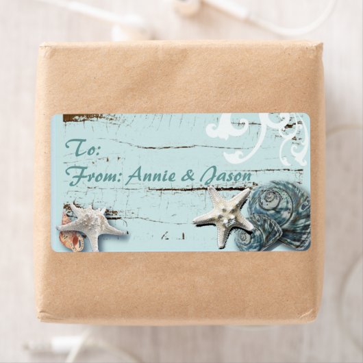 Romantische SeaShell bruiloft gunst geschenk label (Insitu)
