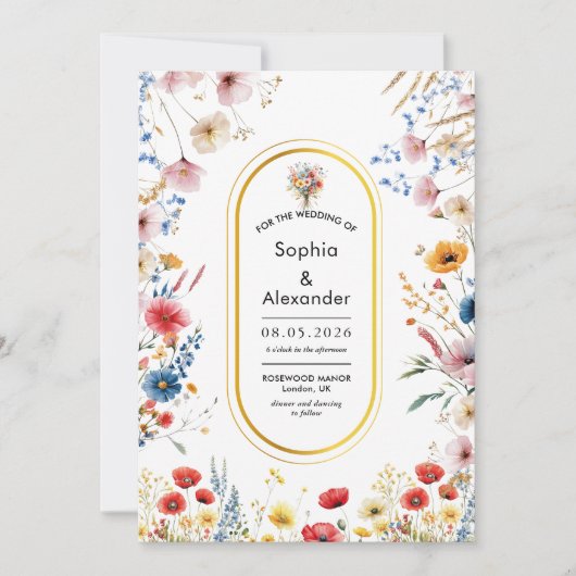 Romantische Seaside lente Blossom bruiloft Kaart (Voorkant)