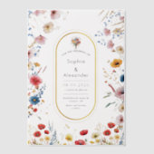 Romantische Seaside lente Blossom bruiloft Vellum Uitnodigingen (Voorkant)