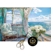 Romantische Seaside Window Uitzicht Decoupage Tissuepapier