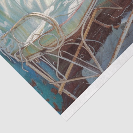 Romantische Seaside Window Uitzicht Decoupage Tissuepapier (Detail)