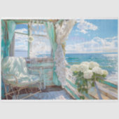 Romantische Seaside Window Uitzicht Decoupage Tissuepapier (Voorkant)