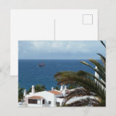 Romantische Seelandschaft mit Palme Briefkaart (Voorkant / Achterkant)