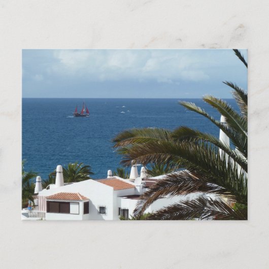 Romantische Seelandschaft mit Palme Briefkaart (Voorkant)