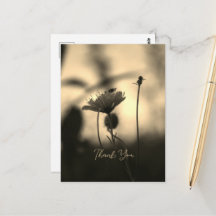 Romantische Sepia Bloem – Botanische Fantasie Dank