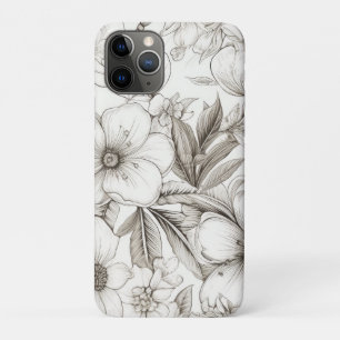 Romantische Sepia Bloem Wit Antieke Bloesem Case-Mate iPhone Case
