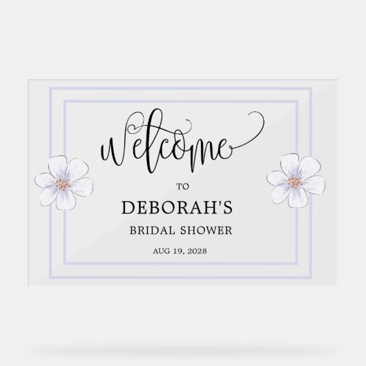 Romantische Sering Bloem Bruidsdouche Acryl Bord (Voorkant)